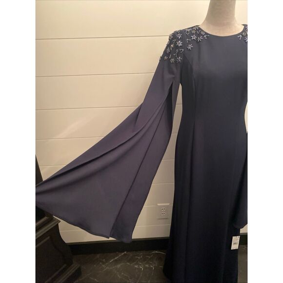 ADRIANNA PAPELL MAXI DRESS/LINED/RETAIL$229/ SIZE  8 /NEW W TAG/NAVY - Picture 8 of 14